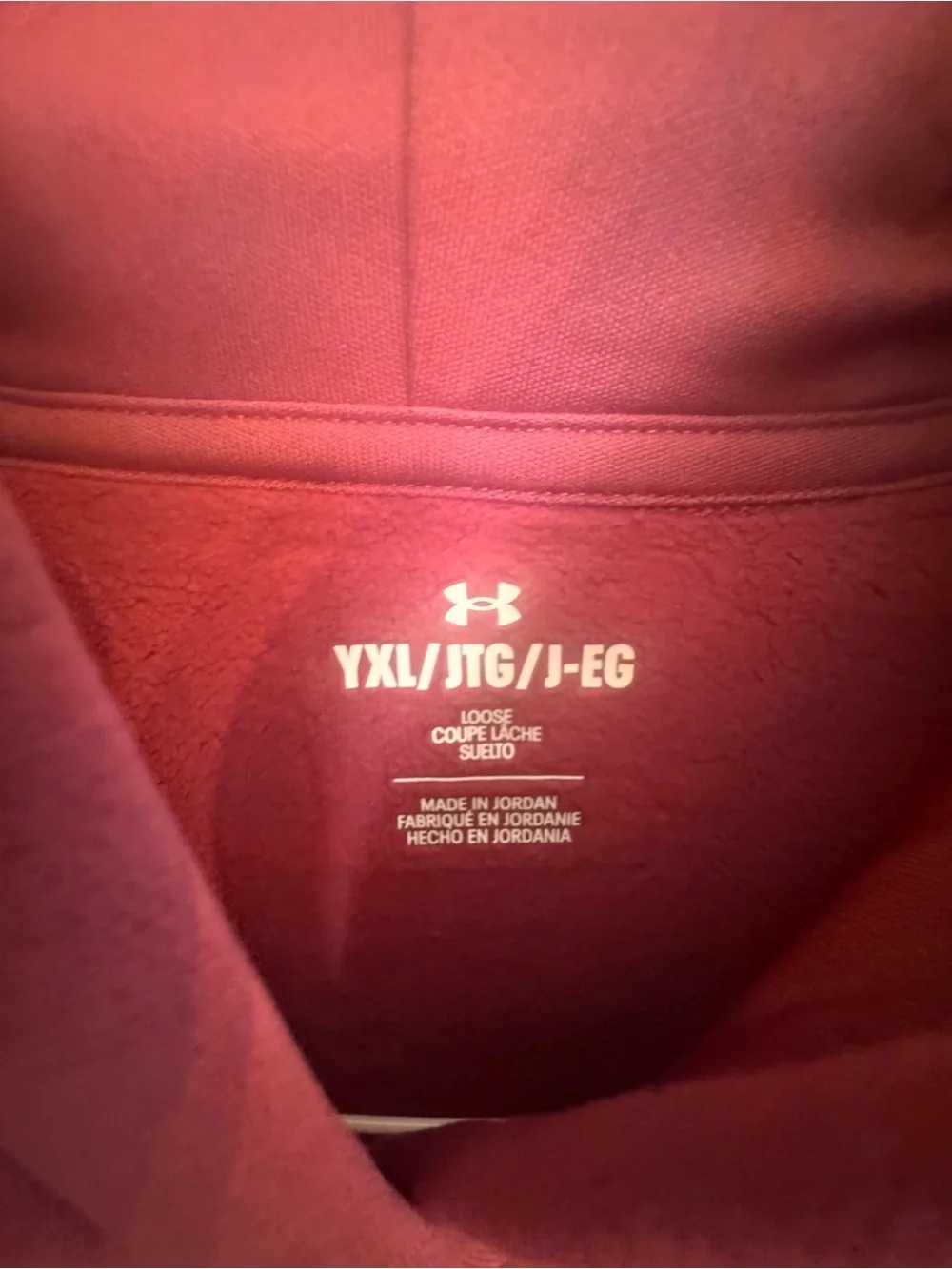 Under Armour Girls Mauve Hoodie Sweater